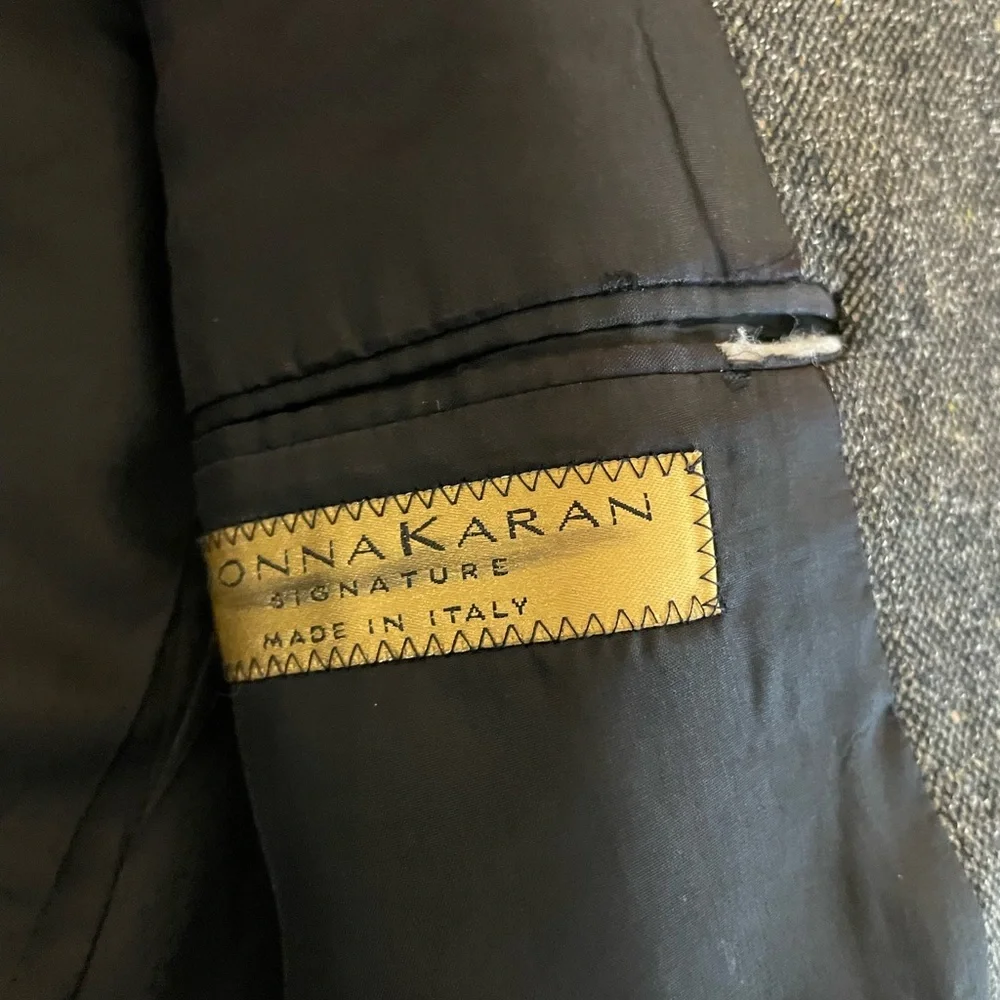 DONNA KARAN‎ SIGNATURE Made in Italy Vintage Wool Tweed Patch Pocket Jacket 40 R